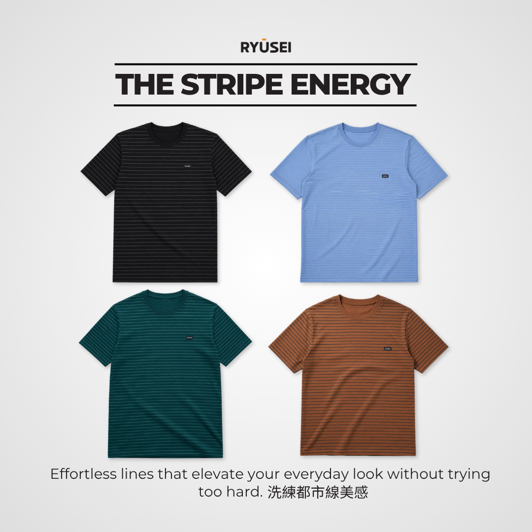 Ryusei Kaos Pria Kitagawa Stripe | Dengan Pilihan Warna