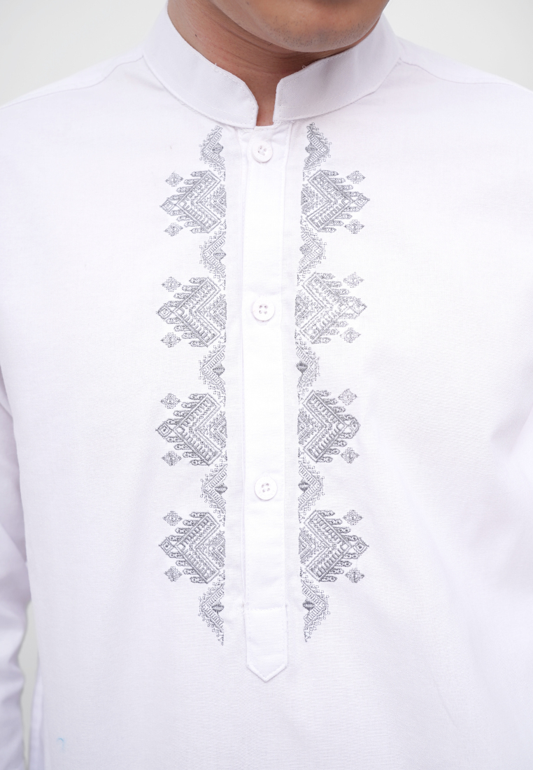 Ryusei Kemeja Kurta Kerah Koko Hiroji White