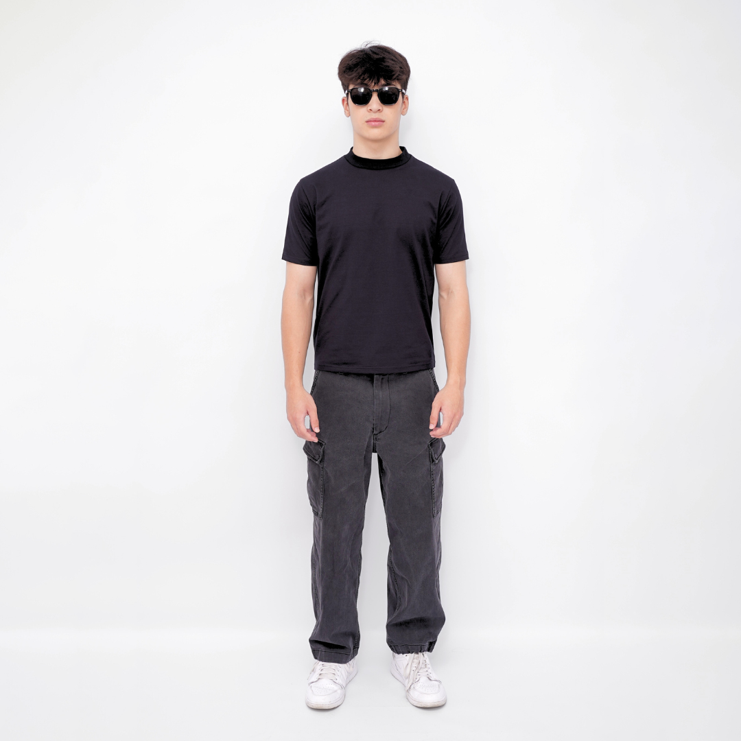 Ryusei Fitted Tee Medium Neck Neo Flex - Kaos Pria Medium Neck Slim Fit Premium