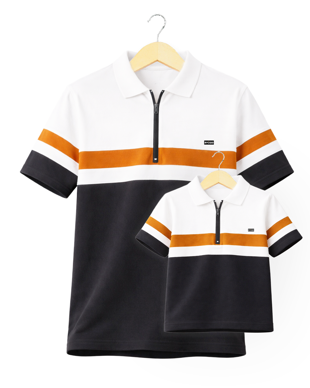 Ryusei Polo Couple Ayah dan Anak Natsuma CMB Black