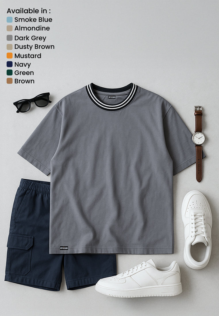 Ryusei Kaos Pria Boxy Oversize Okazaki