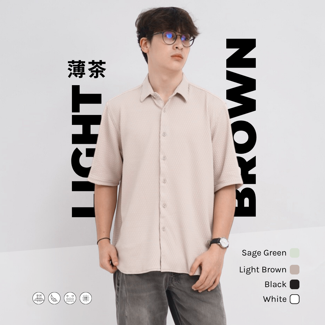 Ryusei Kemeja Pria Oversize SORA Knit - Stylish & Nyaman untuk Dailywear