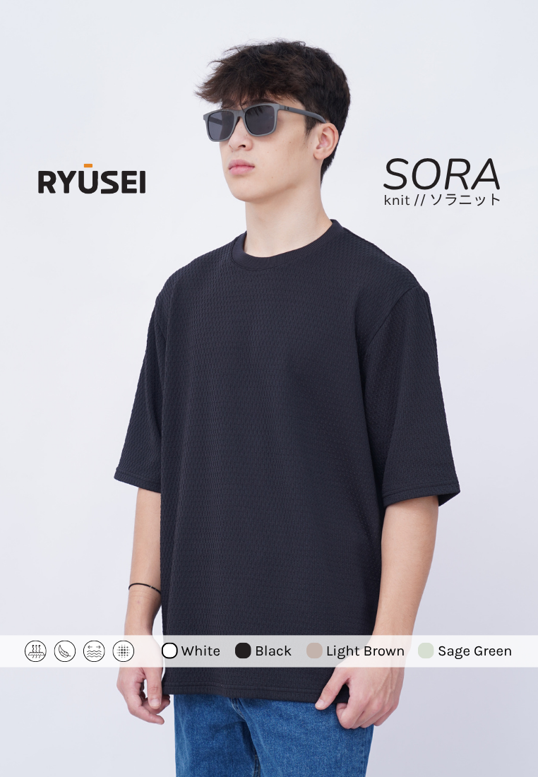 Ryusei T-shirt Oversize SORA Knit – Kaos Knit dengan Tekstur Unik