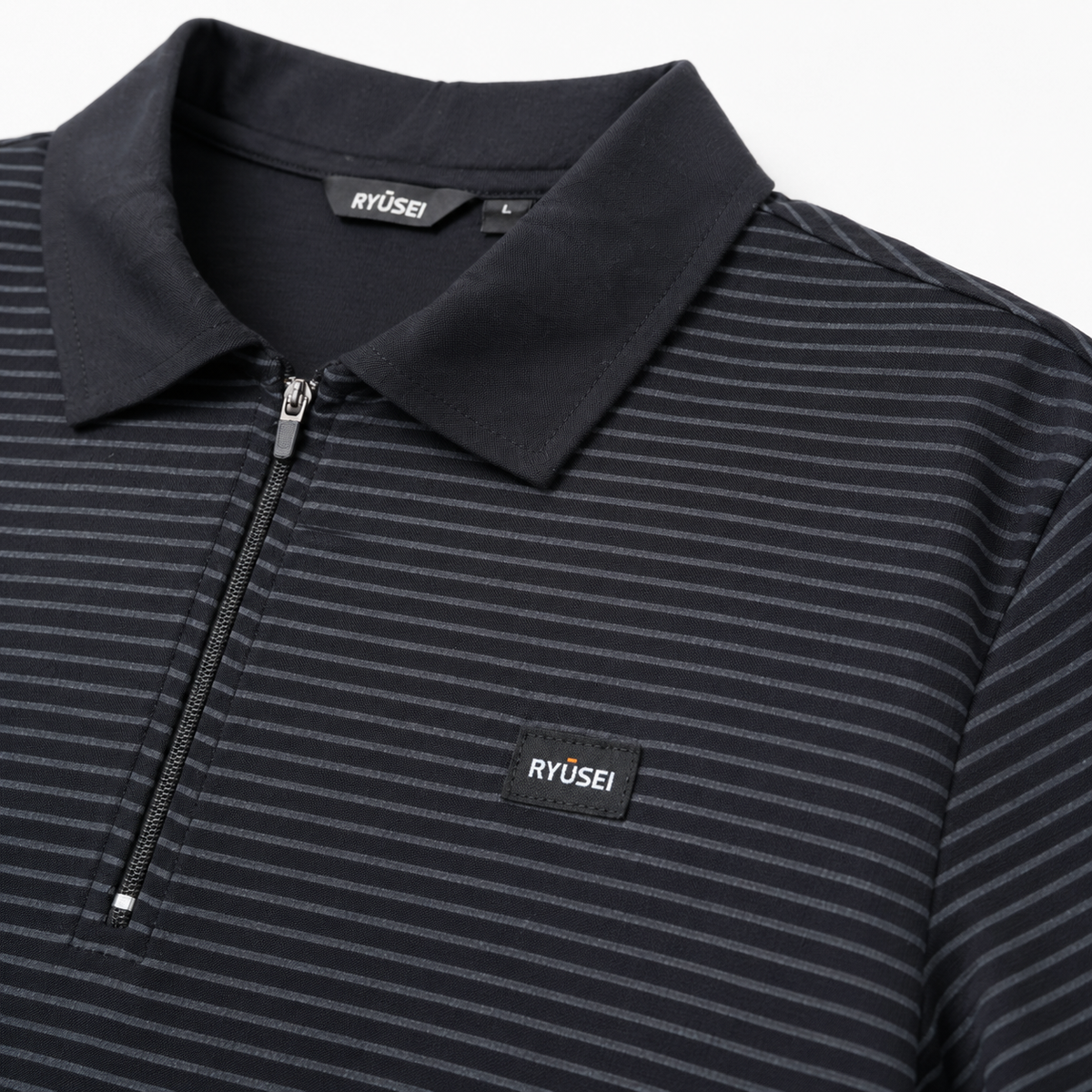 Ryusei Polo Pria Higashi Stripe Black