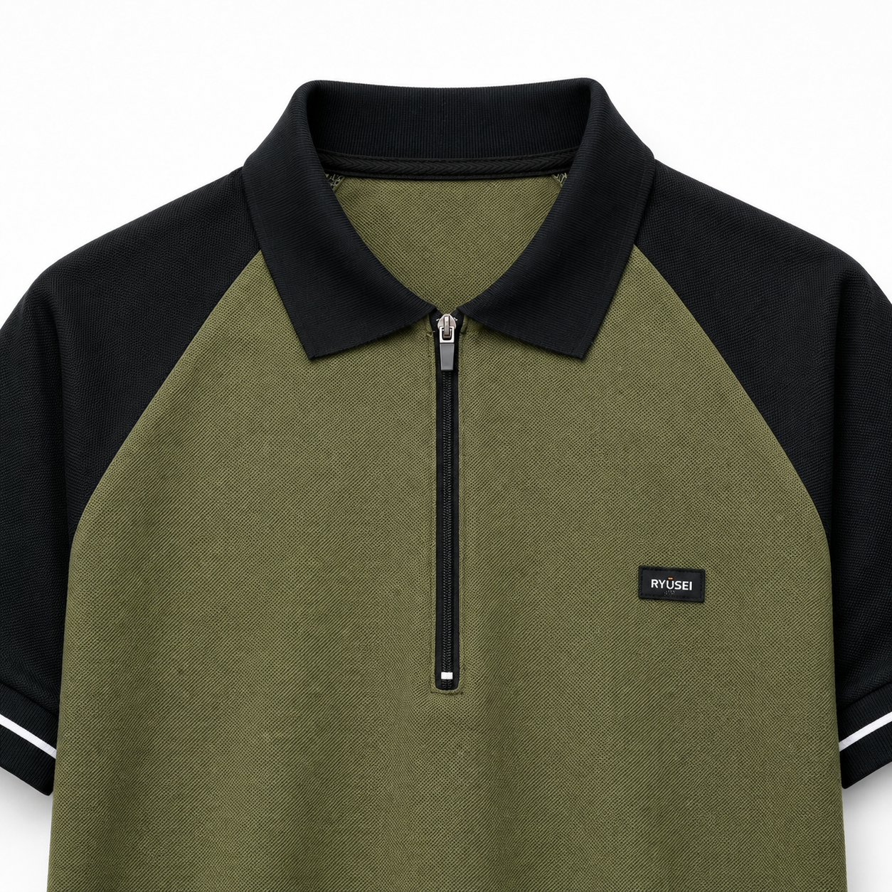 Ryusei Polo Pria Kazushi Army Green
