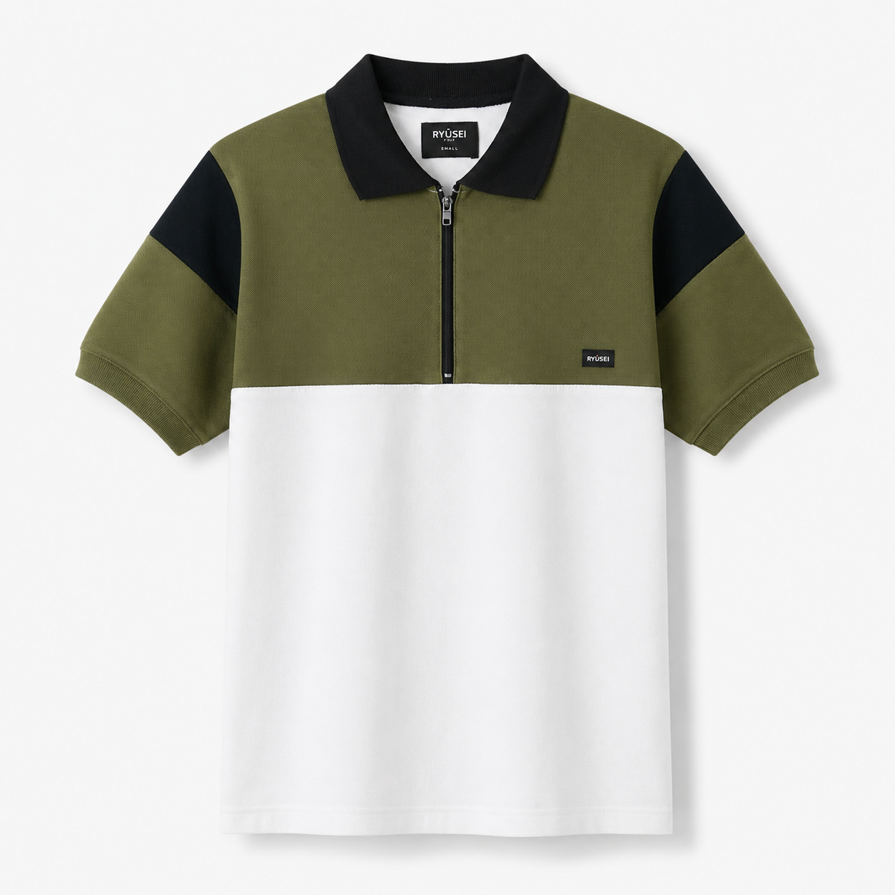 Ryusei Polo Pria Sagahara Army Green