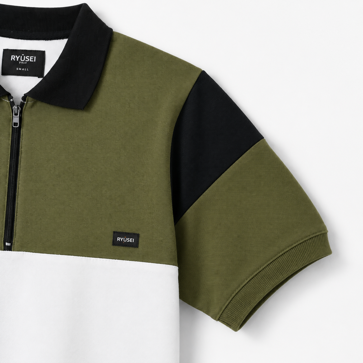 Ryusei Polo Pria Sagahara Army Green