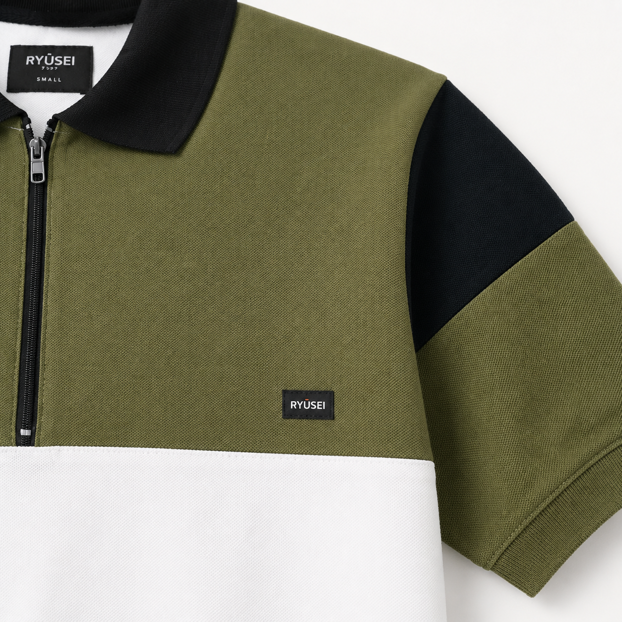 Ryusei Polo Pria Sagahara Army Green