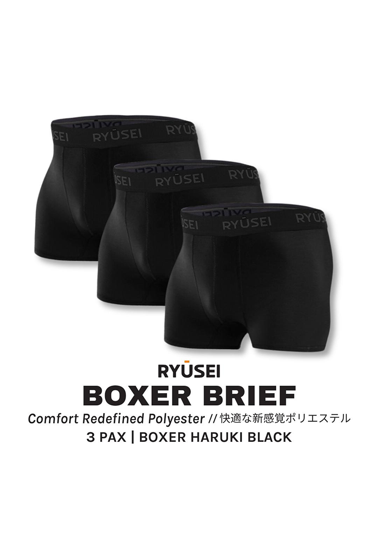 [Paket 3 Pcs] Boxer Haruki Black