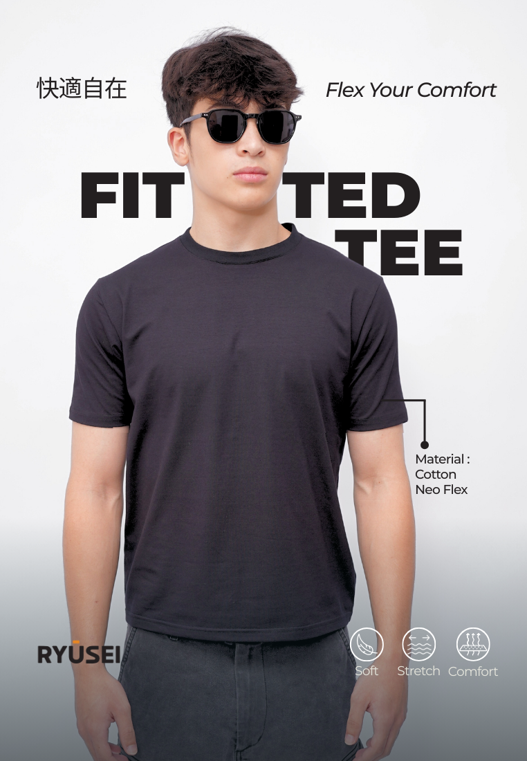 Ryusei Fitted Tee Neo Flex - Kaos Pria Slim Fit Premium Stretch