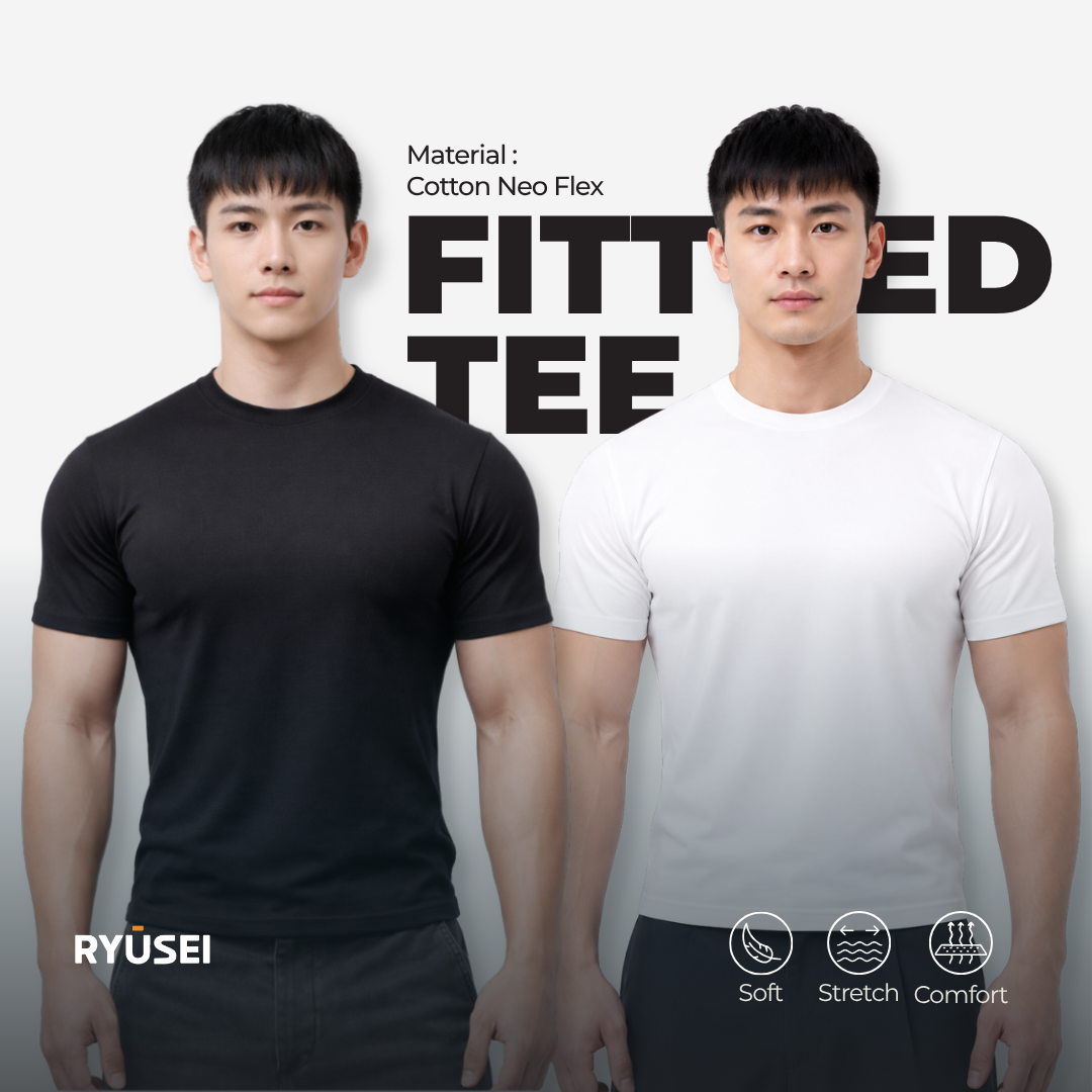 Ryusei Fitted Tee Neo Flex - Kaos Pria Slim Fit Premium Stretch