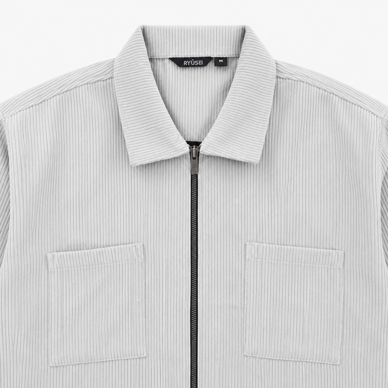 [LIMITED EDITION] Ryusei Jaket Pria Boxy Fit Corduroy Light Grey