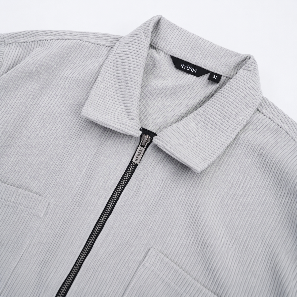 [LIMITED EDITION] Ryusei Jaket Pria Boxy Fit Corduroy Light Grey