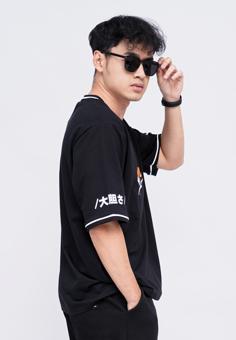 Ryusei Kaos Pria Boxy Oversize Boldness Black