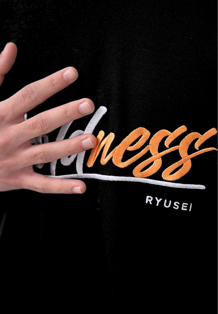 Ryusei Kaos Pria Boxy Oversize Boldness Black