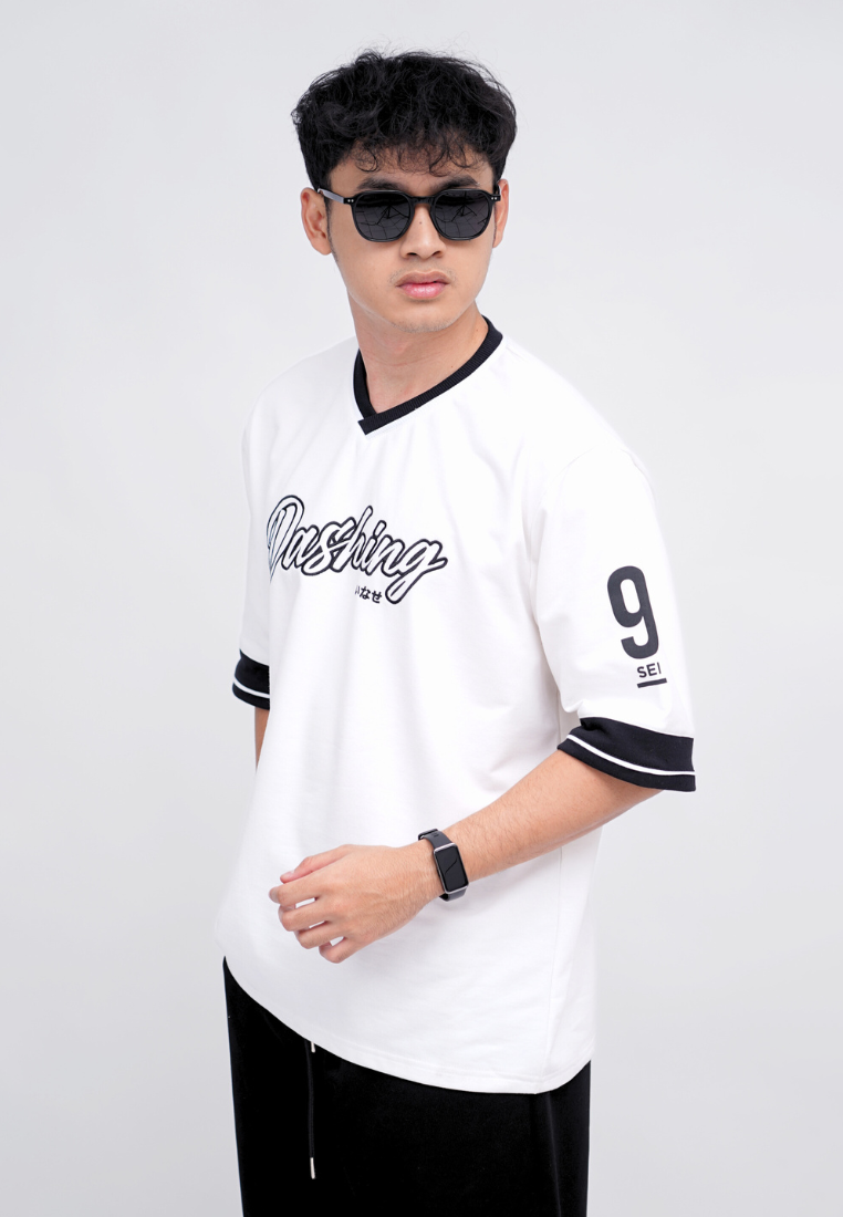 Ryusei Kaos Pria Boxy Oversize Dashing White