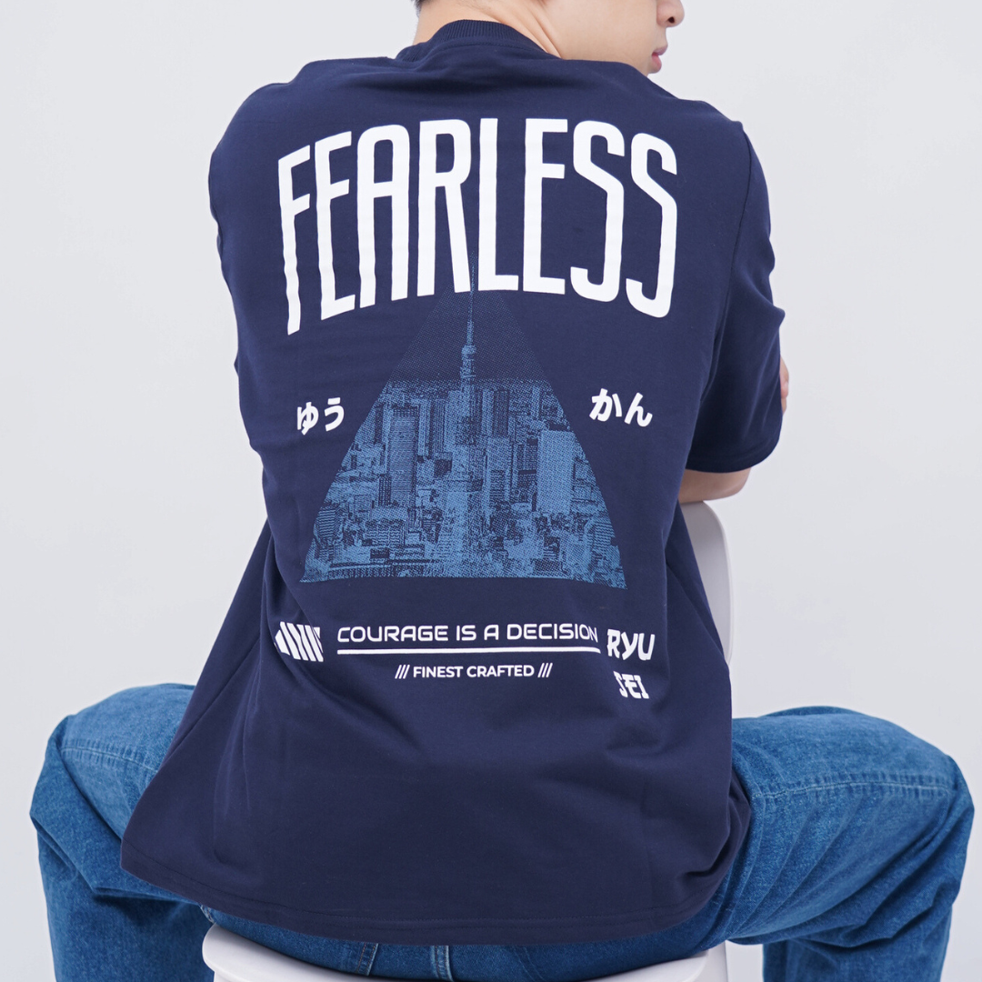 Ryusei Kaos Pria Boxy Oversize Fearless Navy