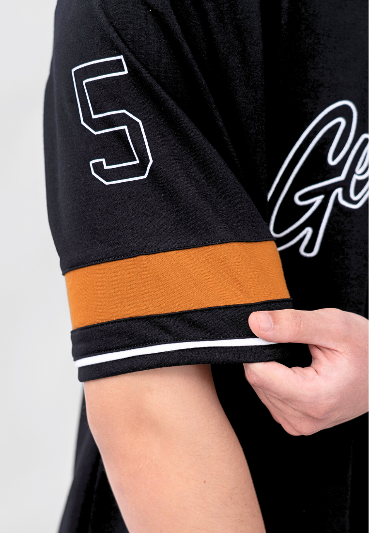 Ryusei Kaos Pria Boxy Oversize Genius Black