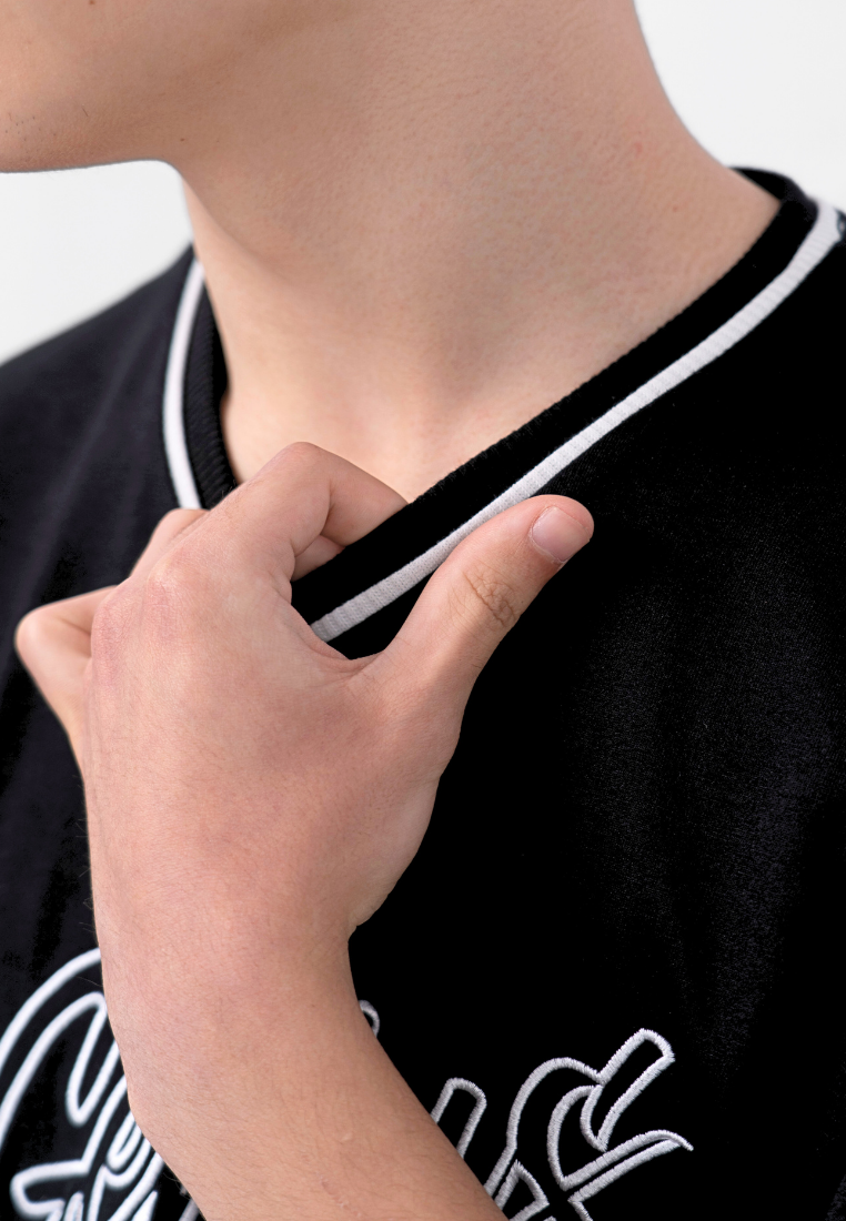 Ryusei Kaos Pria Boxy Oversize Genius Black