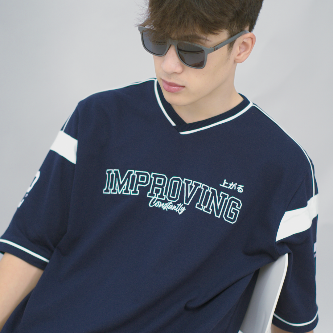 Ryusei Kaos Pria Boxy Oversize Improving Navy