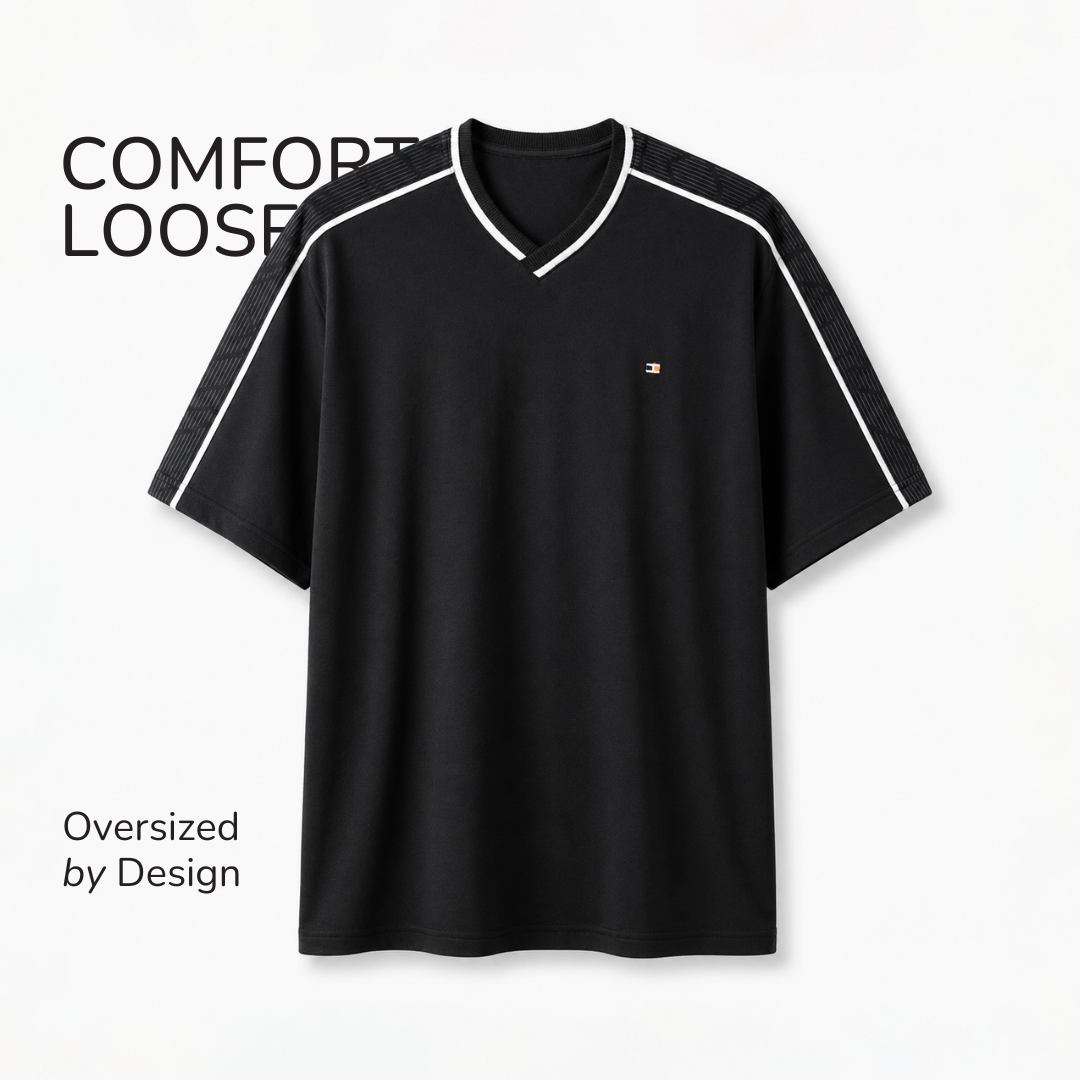 Ryusei Kaos Pria Boxy Oversize Kanata Black