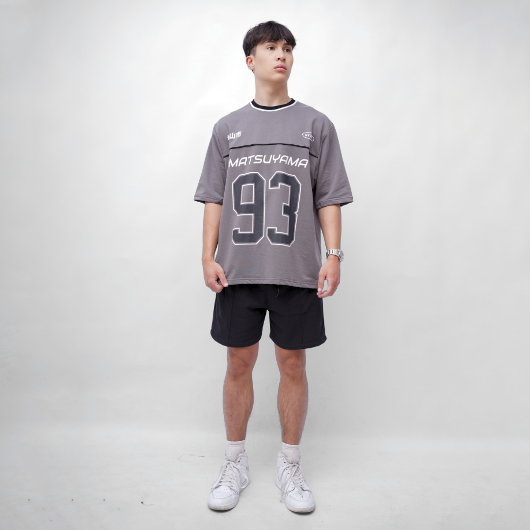 Ryusei Kaos Pria Boxy Oversize Matsuyama Dark Grey