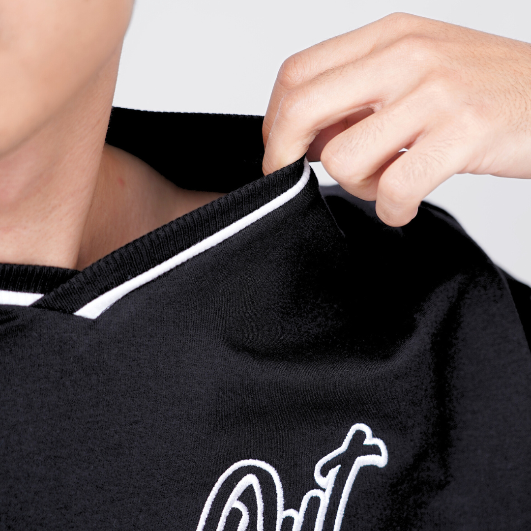 Ryusei Kaos Pria Boxy Oversize StrikeOut Black