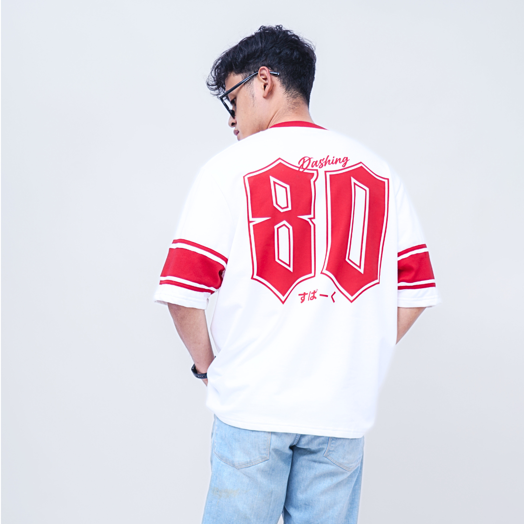 Ryusei Kaos Pria Boxy Oversize Eighty CMB Red