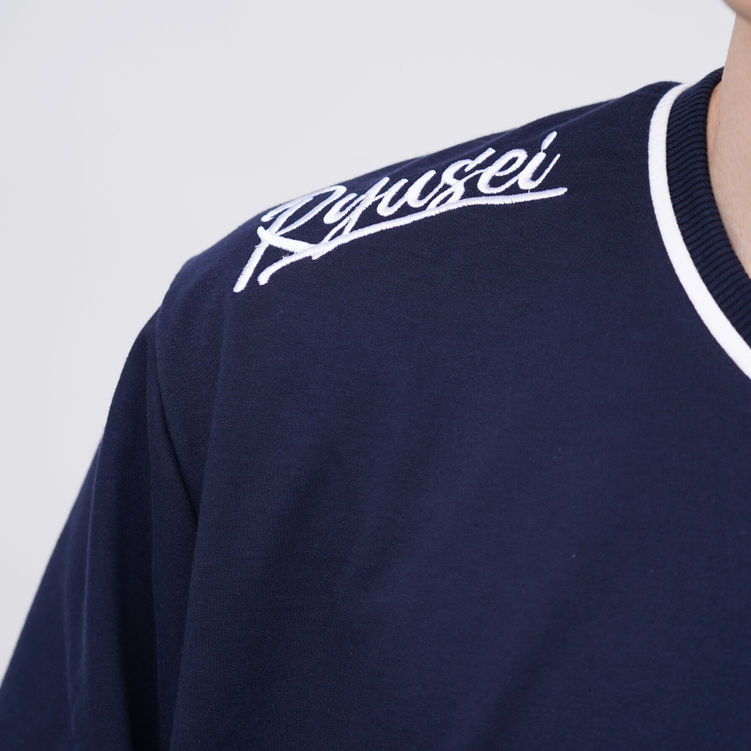 Ryusei Kaos Pria Boxy Oversize Fukashi Navy