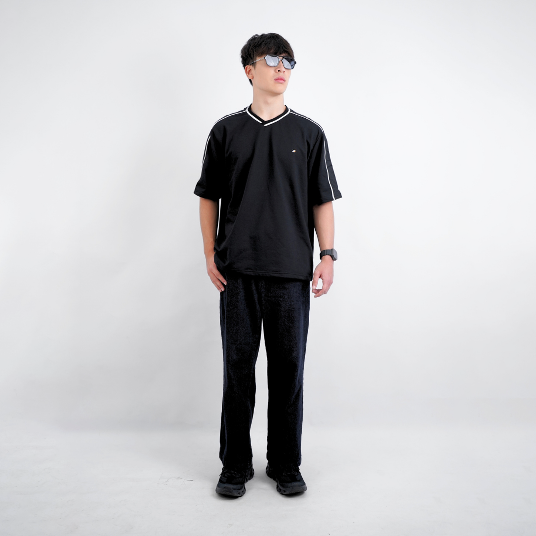Ryusei Kaos Pria Boxy Oversize Kanata Black
