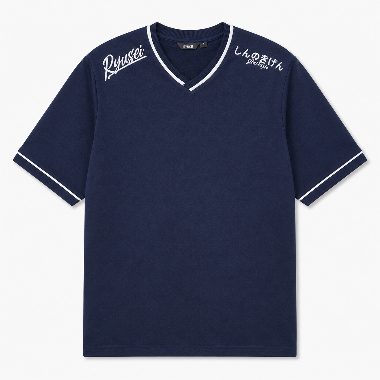 Ryusei Kaos Pria Boxy Oversize Fukashi Navy