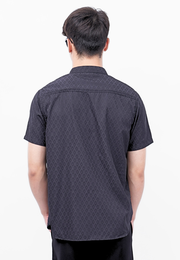 Ryusei Kemeja Kerah Koko Lengan Pendek Hakkoda