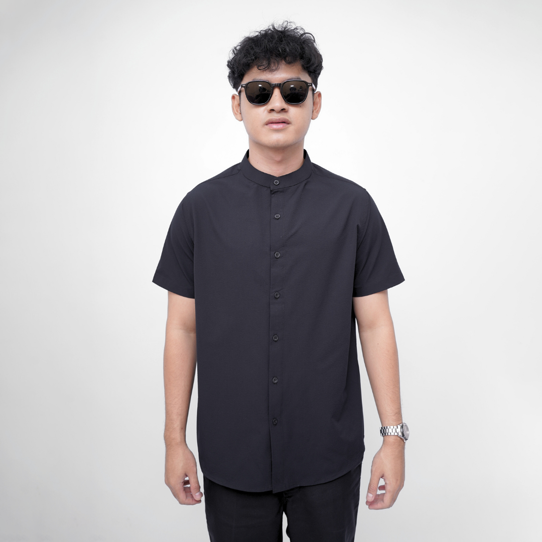 Ryusei Kemeja Kerah Koko Lengan Pendek Seijiro