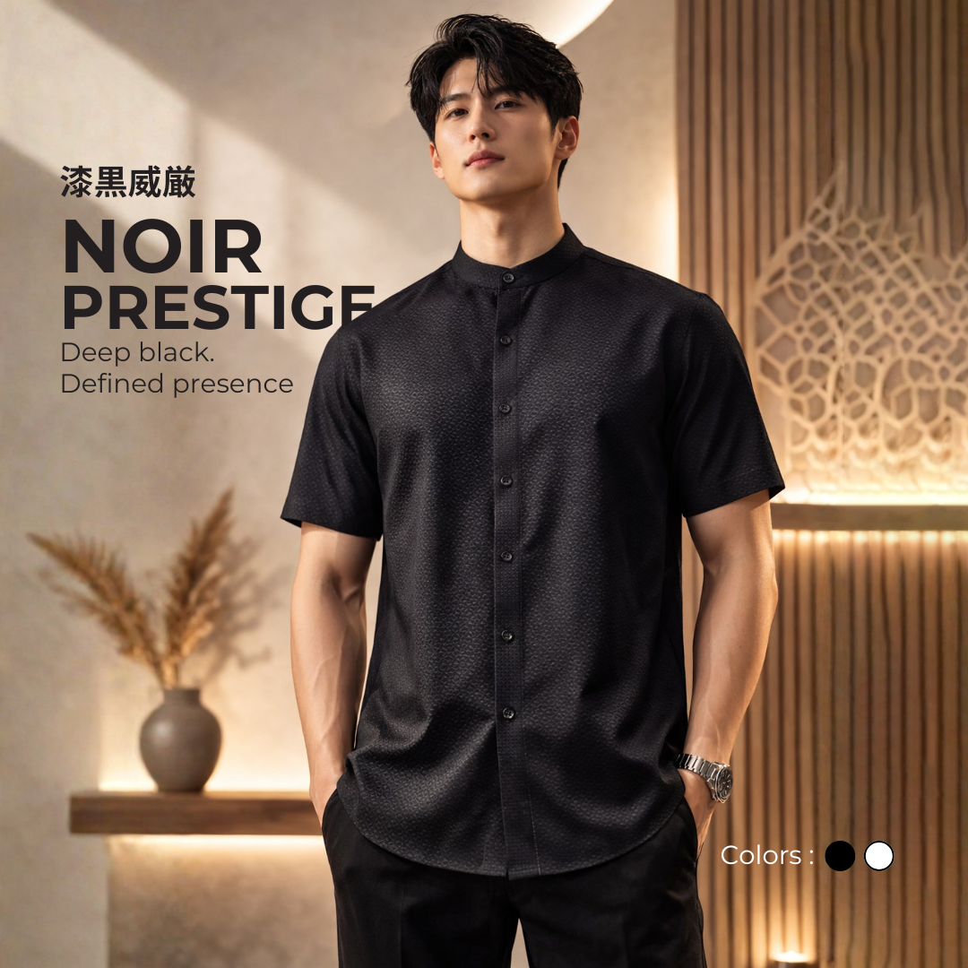 Ryusei Kemeja Kerah Koko Lengan Pendek Seijiro
