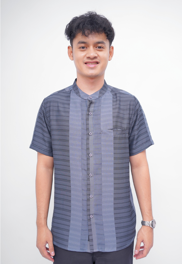 Ryusei Kemeja Kerah Koko Lengan Pendek Yahata