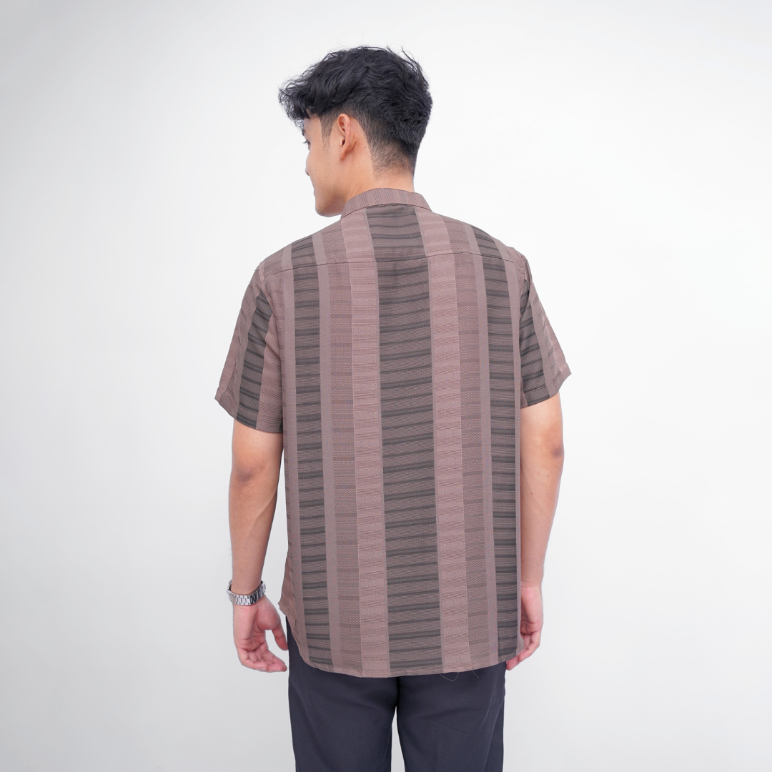 Ryusei Kemeja Kerah Koko Lengan Pendek Yahata