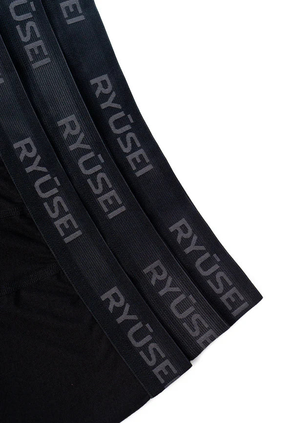 Ryusei Boxer Haruki Polyester Spandex 6 Pcs - Black | Nyaman & Elastis
