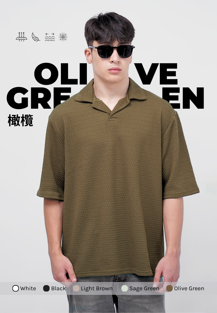 Ryusei Polo Pria Oversize SORA Knit - Polo Knit Kasual Harian