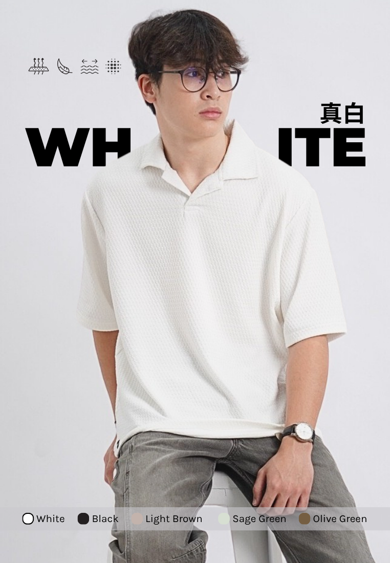 Ryusei Polo Pria Oversize SORA Knit - Polo Knit Kasual Harian