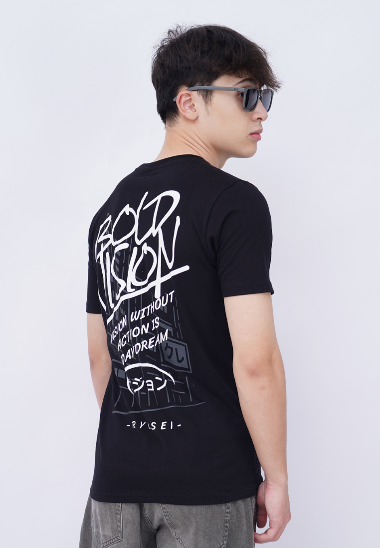 Ryusei Kaos Pria Bold Vision Black