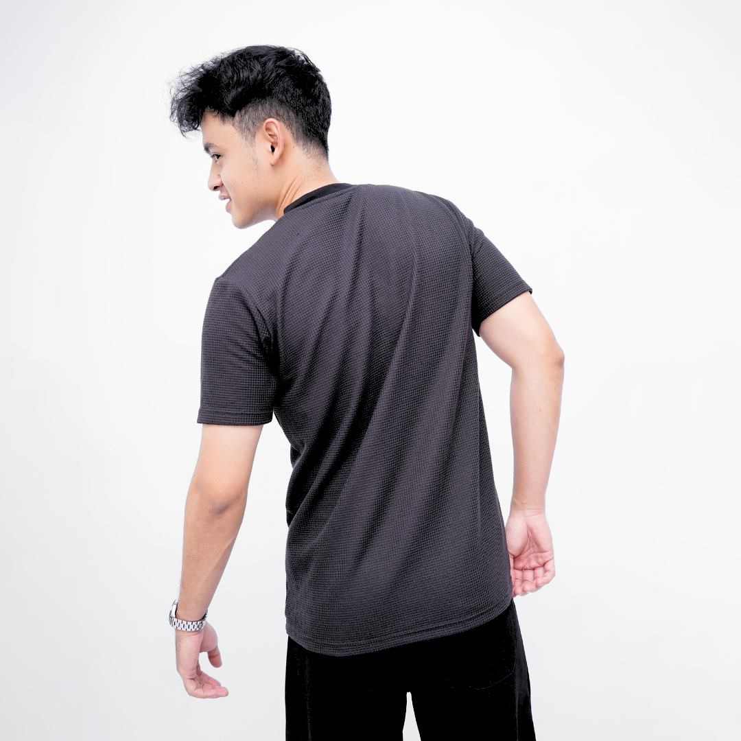 Ryusei Kaos Pria Henley Ultra Waffle