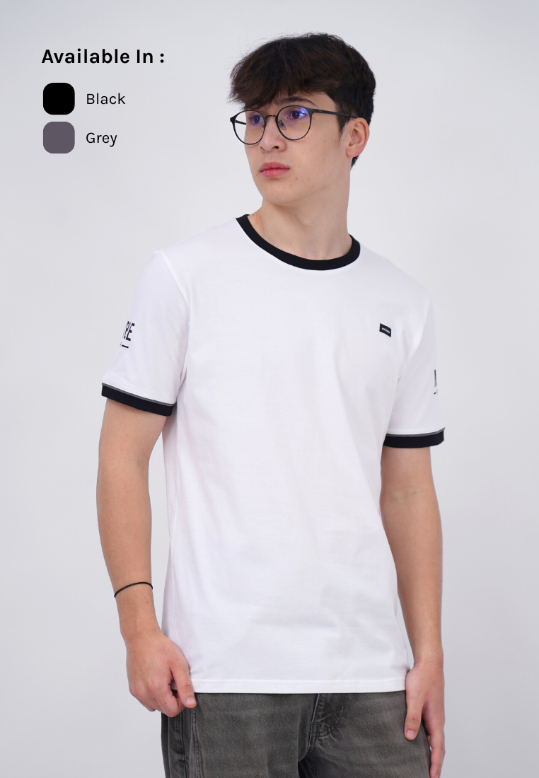 Ryusei Kaos Pria Modest White Stripe