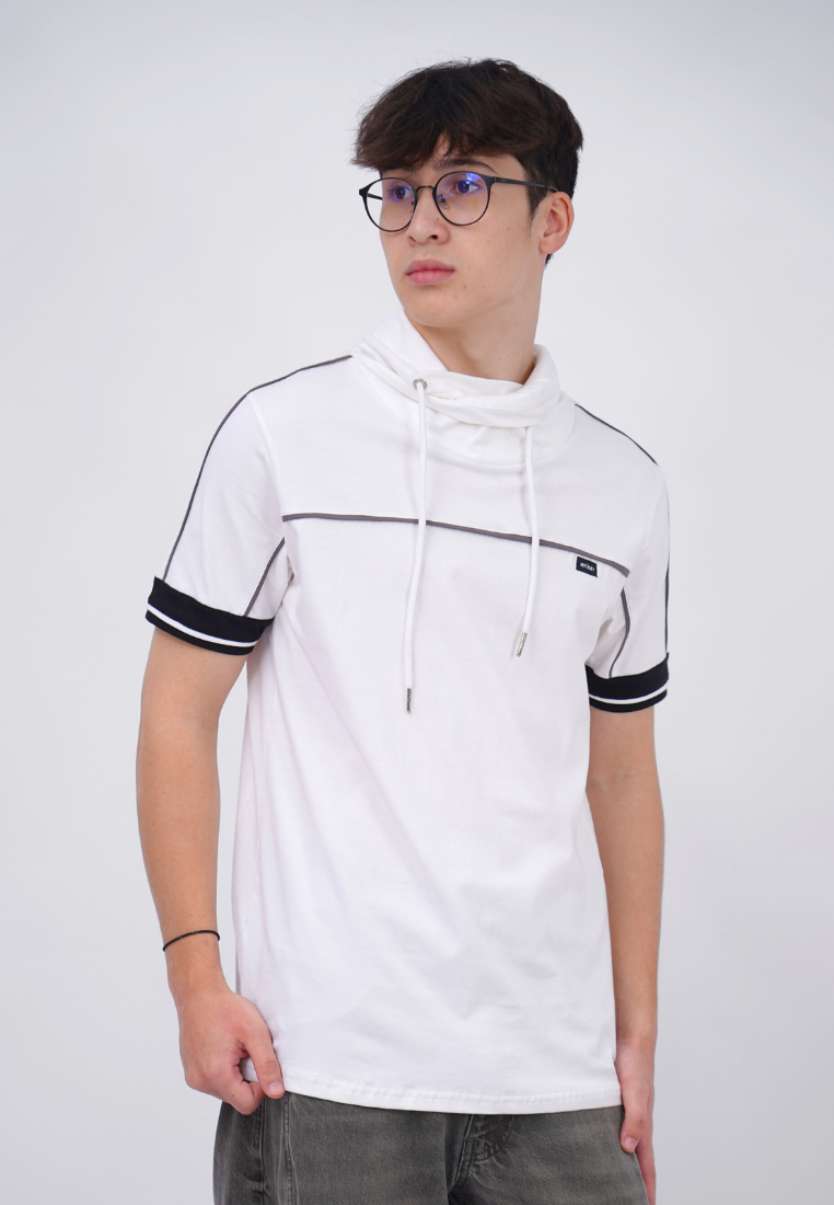 Ryusei Kaos Pria Turtleneck Nandito Ran White