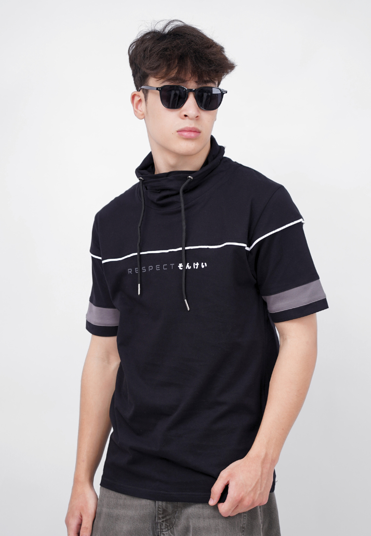Ryusei Kaos Pria Turtleneck Nandito Respect CMB Black