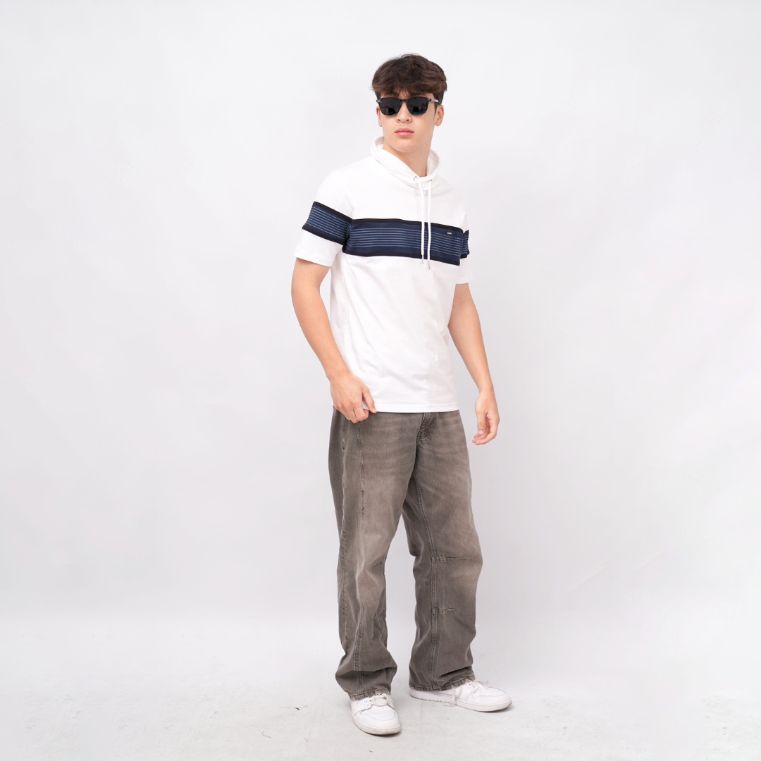 Ryusei Kaos Pria Turtleneck Nandito Tan CMB White