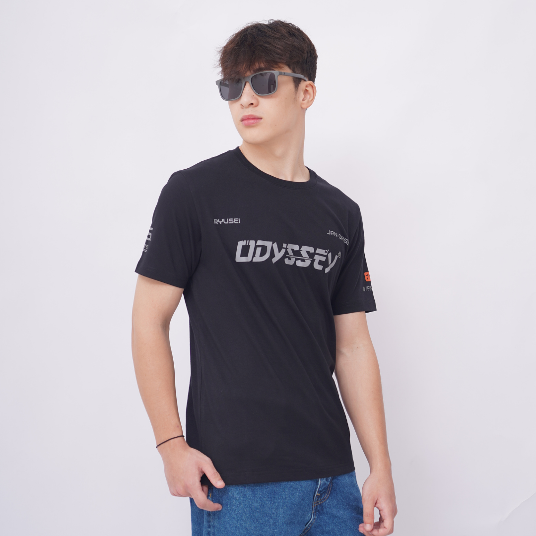 Ryusei Kaos Pria Odyssey Balck - T-shirt Grafis