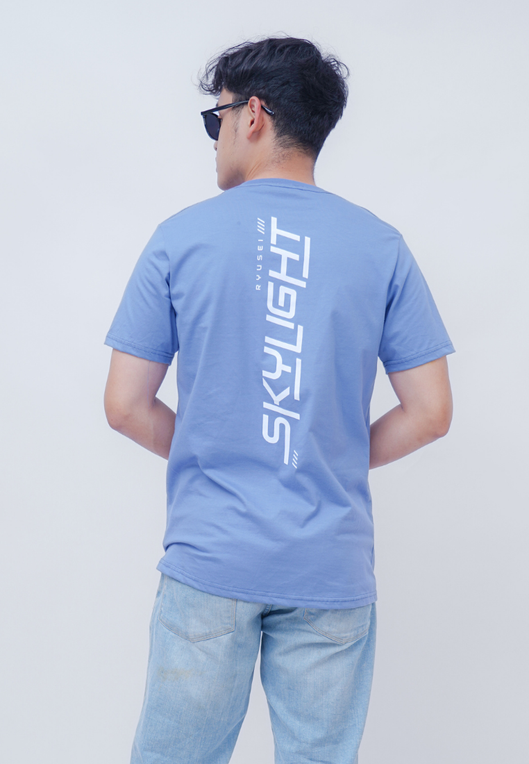 Ryusei Kaos Pria Sky Light Blue Denim