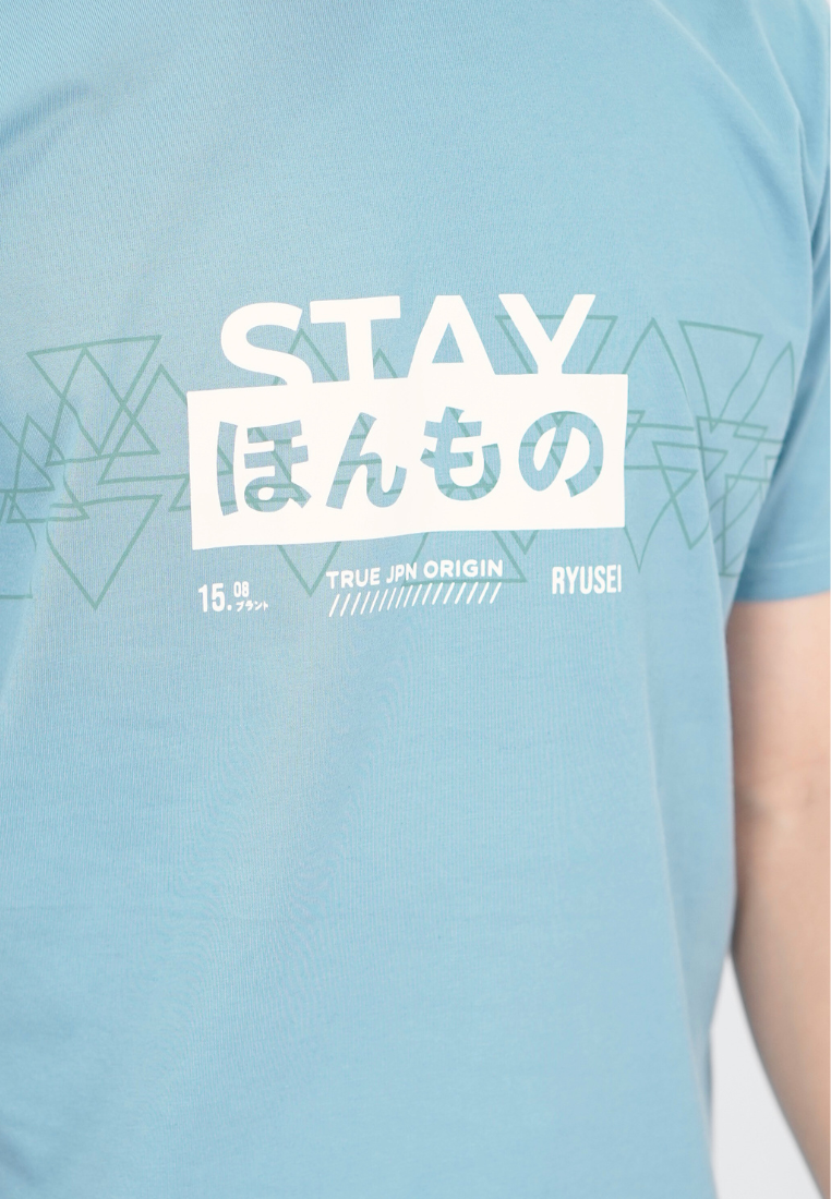 Ryusei Kaos Pria Stay Smoke Blue