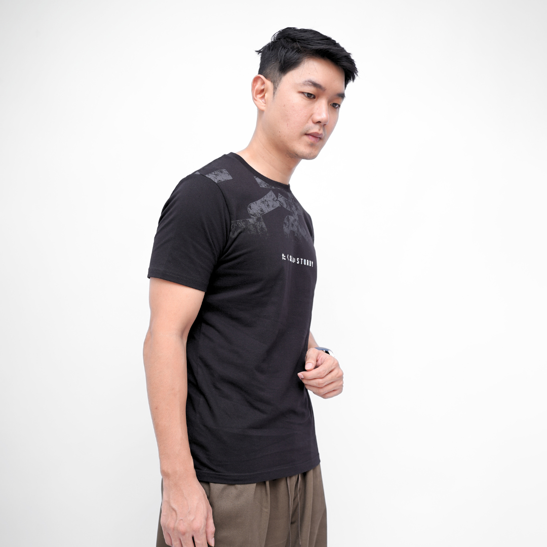 Ryusei Kaos Pria Sturdy Black