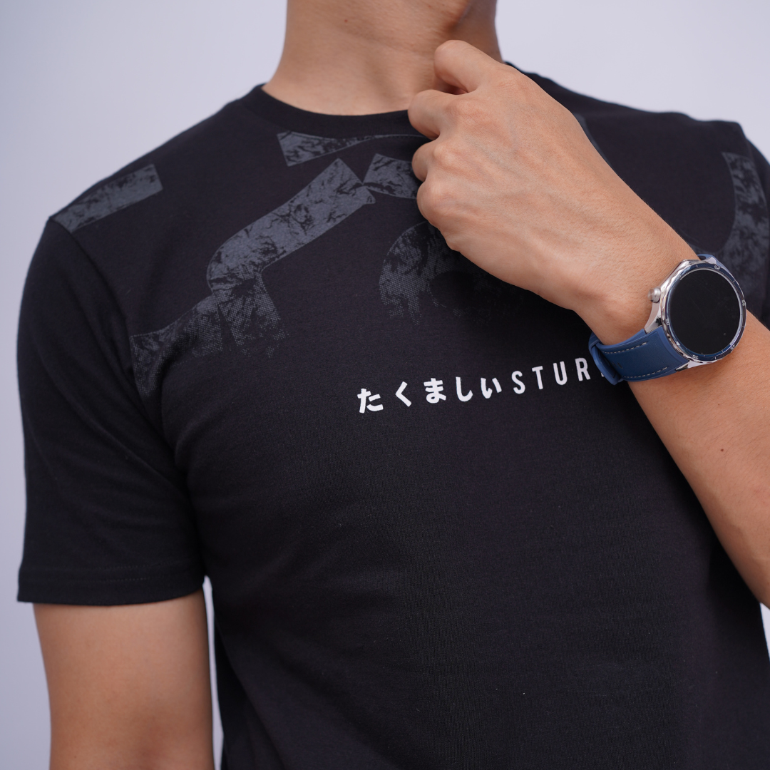 Ryusei Kaos Pria Sturdy Black